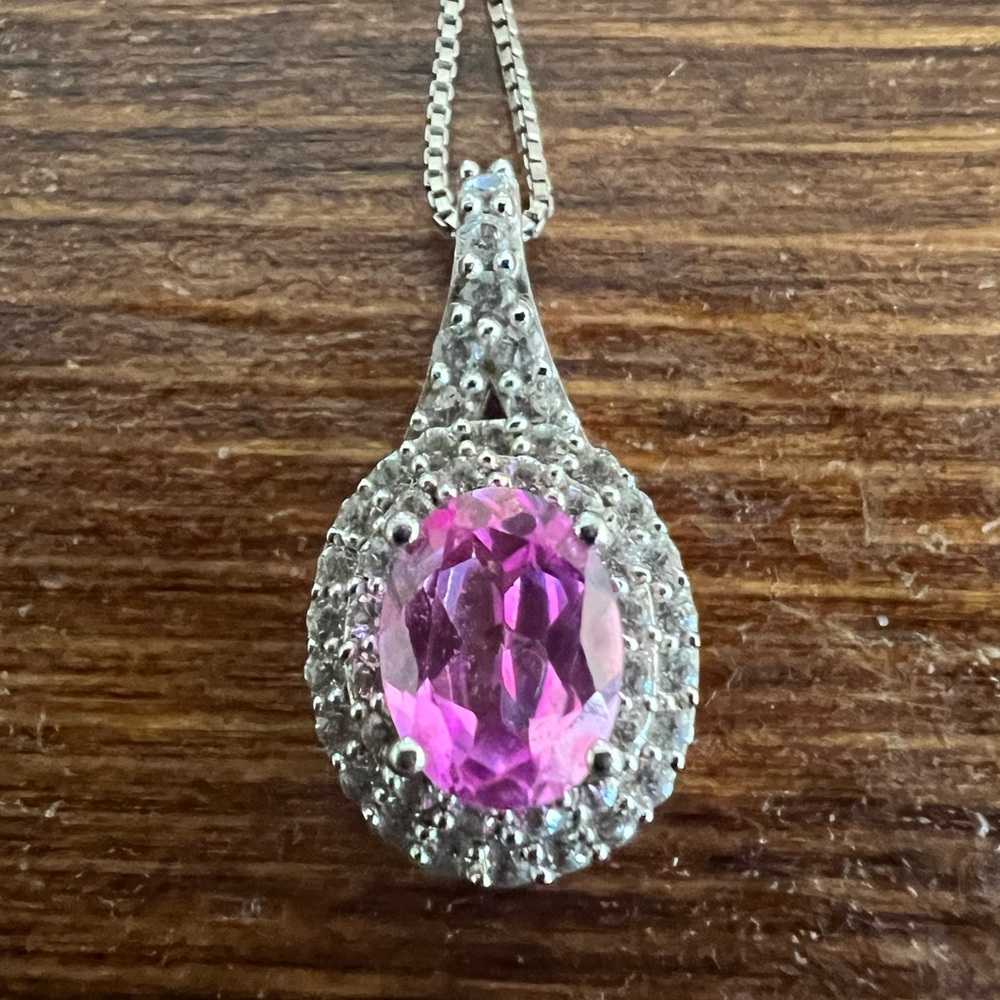 Lab Created Pink Sapphire And Lab Created White S… - image 2